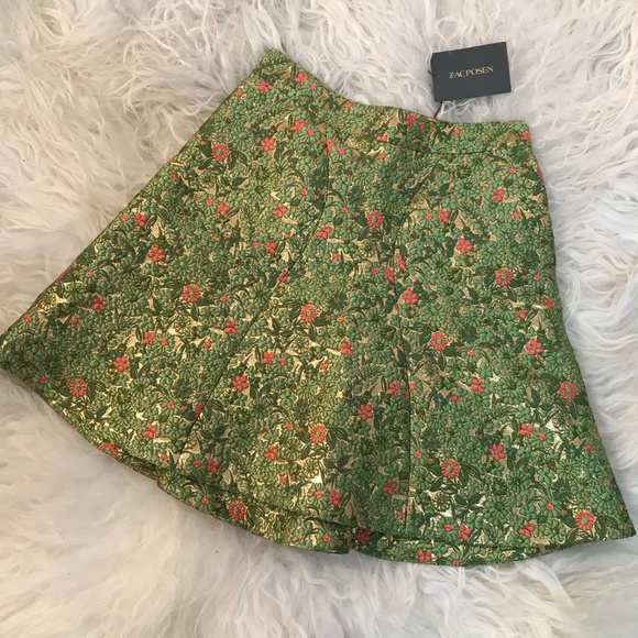 ZAC POSEN Brocade Knee-Length Skirt